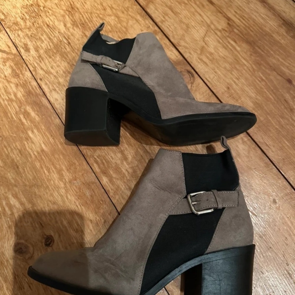 Zara Two-Tone Brown and Black Ankle Boots